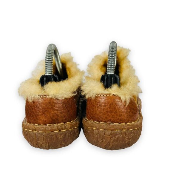 BORN Mohawk Shearling Winter Clogs Slippers Brown Suede / Leather Women's 5 - Picture 5 of 10